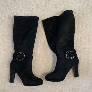 Black Heel Knee High Boots